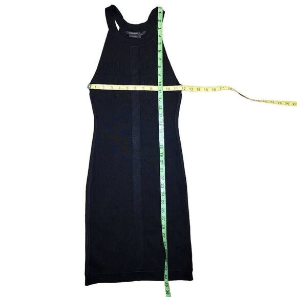 BCBGMAXAZRIA Women Dresses, Black Silk Blend Knit Racerback Bodycon Dress, Sz M - Picture 4 of 9